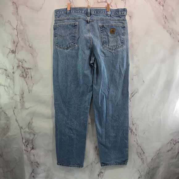 Carhartt Jeans Mens 38 X 31 Denim Vintage Relaxed Fit Light Wash Straight Leg - Picture 1 of 10
